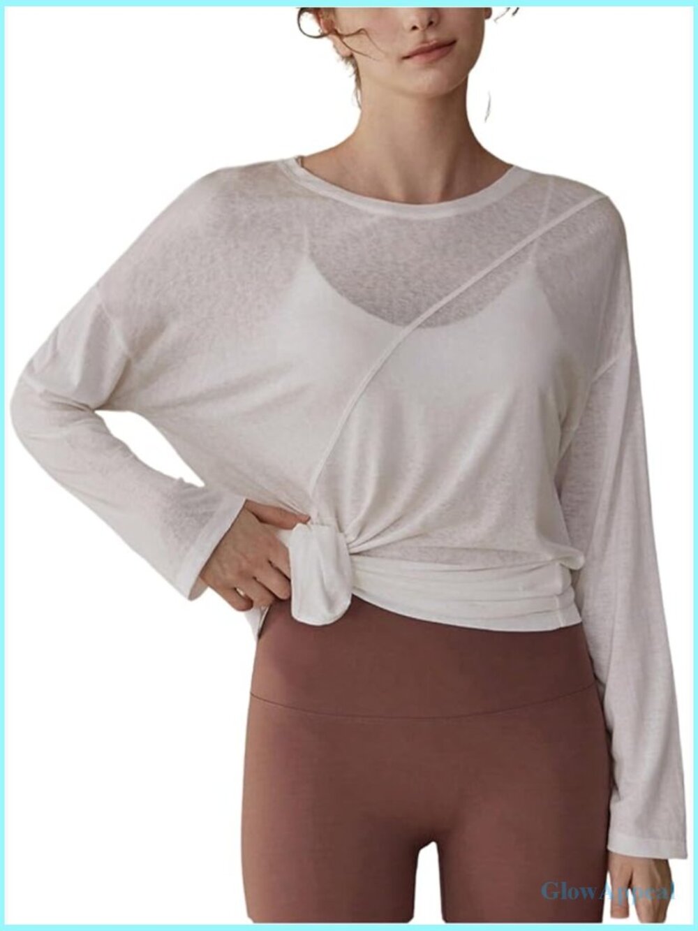 Long Sleeve Sheer Yoga Workout Top Athletic Tee